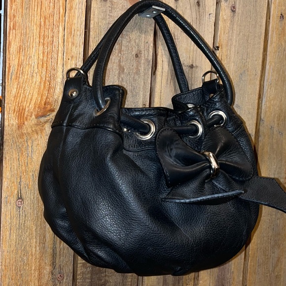 Small Black Leather Satchel - Picture 2 of 6